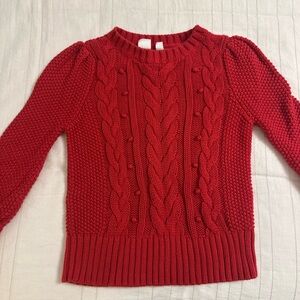 GAP Kids Red Cable Knit Sweater